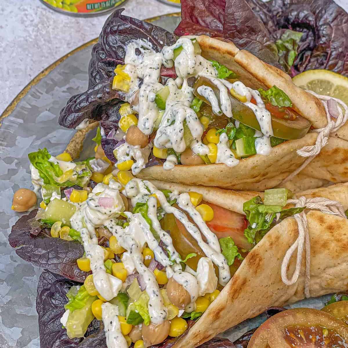 TasteGreatFoodie Mediterranean Salad Pita Wraps Main Dish