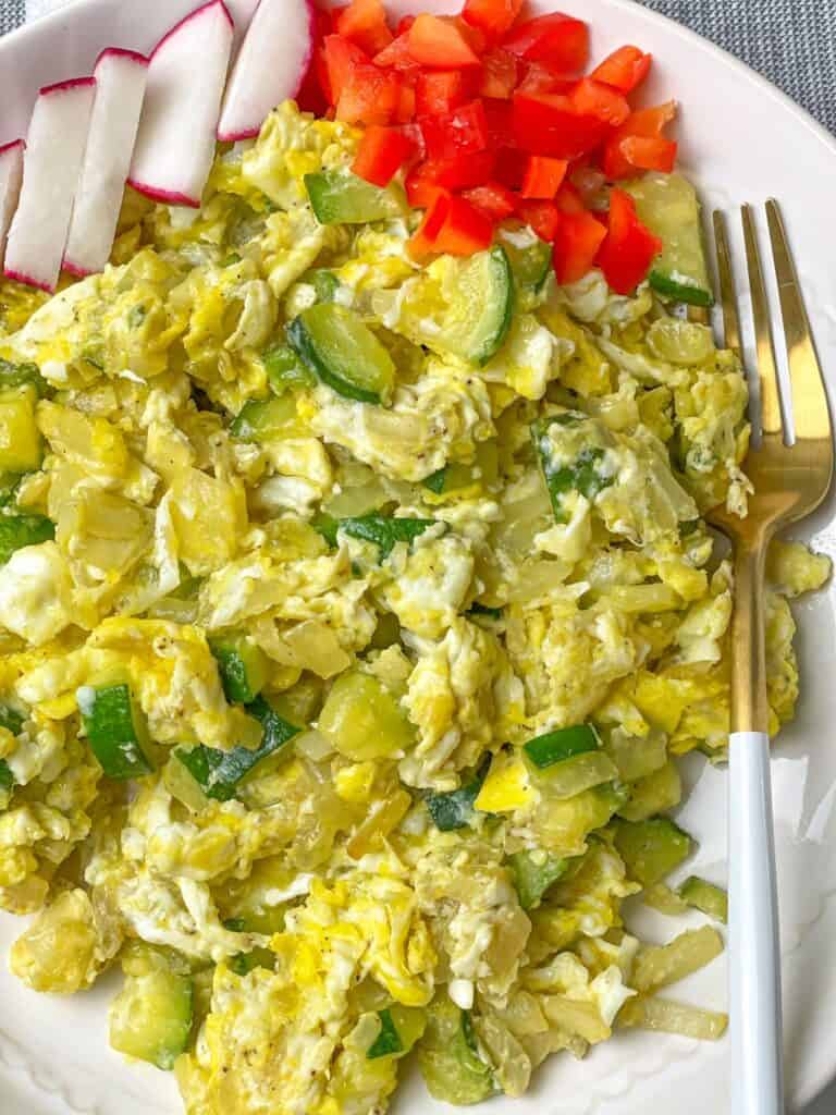 Mediterranean style zucchini and scrambled eggs
 