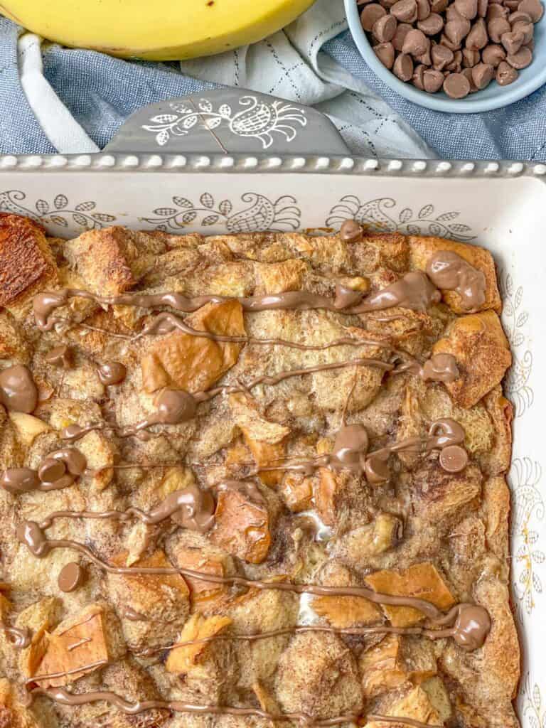 A healthier dessert or brunch alternative everyone will love banana bread pudding with chocolate chips