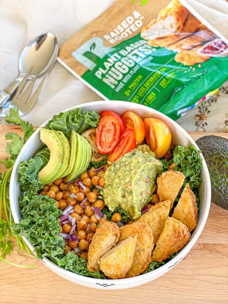 This vegan roasted chickpea avocado kale salad is full of flavor, texture and nutrition.