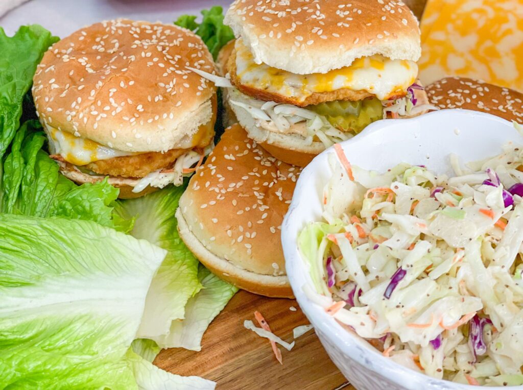 This homemade coleslaw recipe presents a mix of shredded cabbage and carrots, coated with a creamy dressing! 