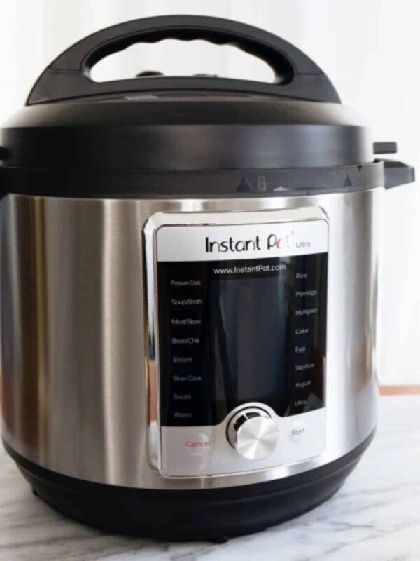 an instant pot on white background