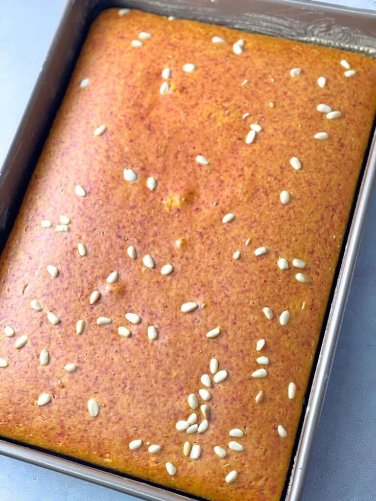 This Lebanese Sfouf-Turmeric cake recipe introduces an egg-free vegan-friendly bite engulfing a vibrant yellow color, subtle sweet earthy flavor, and a chewy texture. 