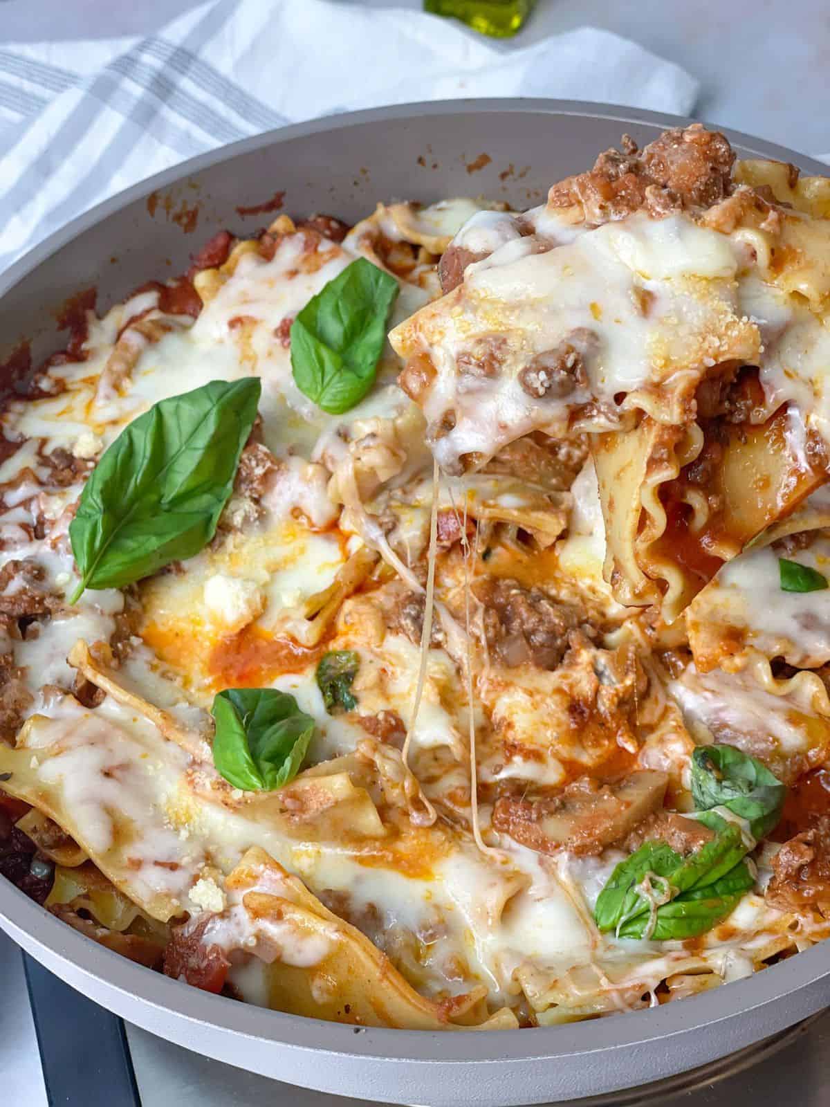 TasteGreatFoodie - Easy Stovetop Lasagna Skillet - Pasta Dishes