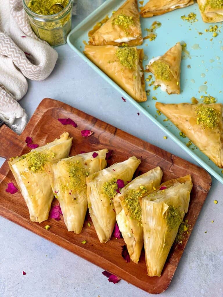 Crispy, crunchy warbat filled with cream and garnished with pistachios are the perfect post-iftar dessert.