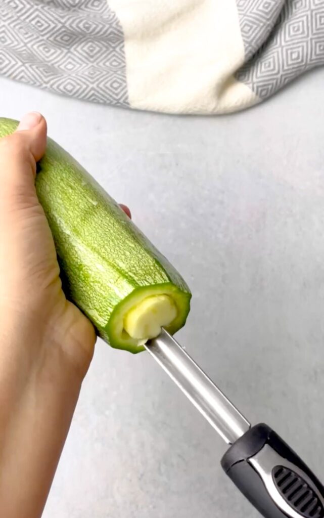 Use a corer or an apple corer to carve the squash