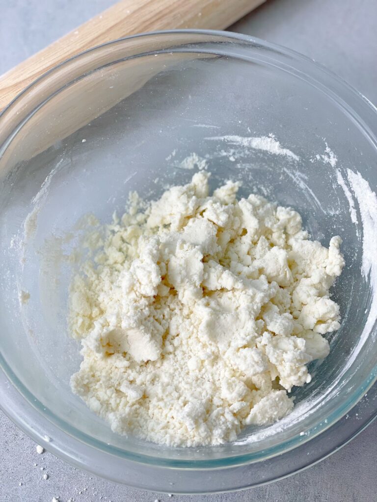 10 Minute Gluten Free dough ingredients mixed in a glass bowl