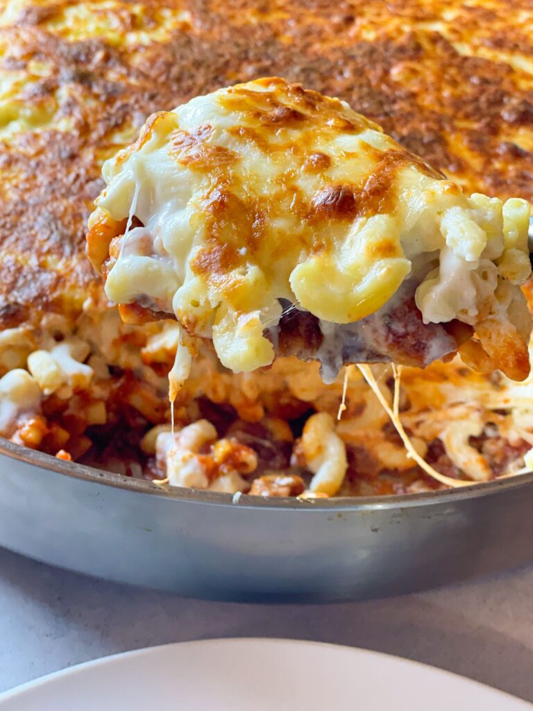 A casserole layered with a well-seasoned beef mixture, baked pasta, and a deliciously creamy Béchamel sauce! Topped with a golden layer of Mozzarella cheese? Simply irresistible! 
