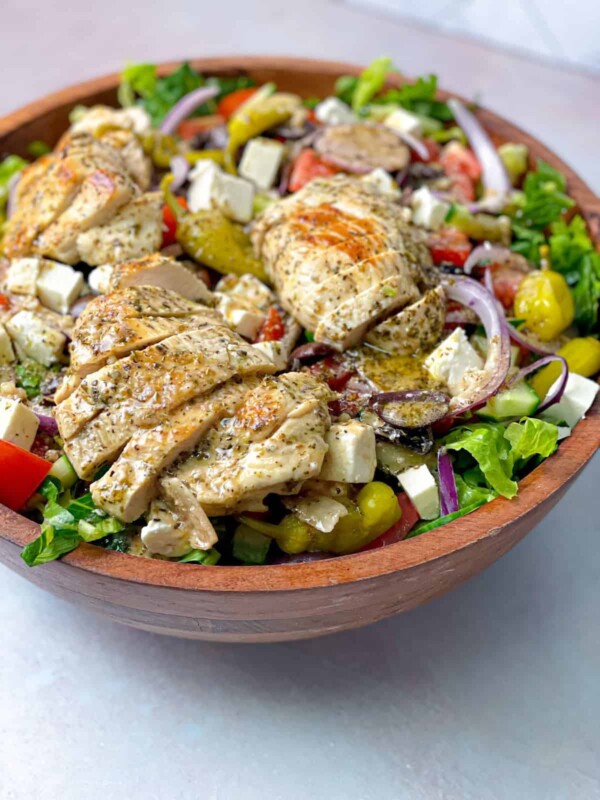 TasteGreatFoodie - Greek Salad with Marinated and Grilled Chicken ...
