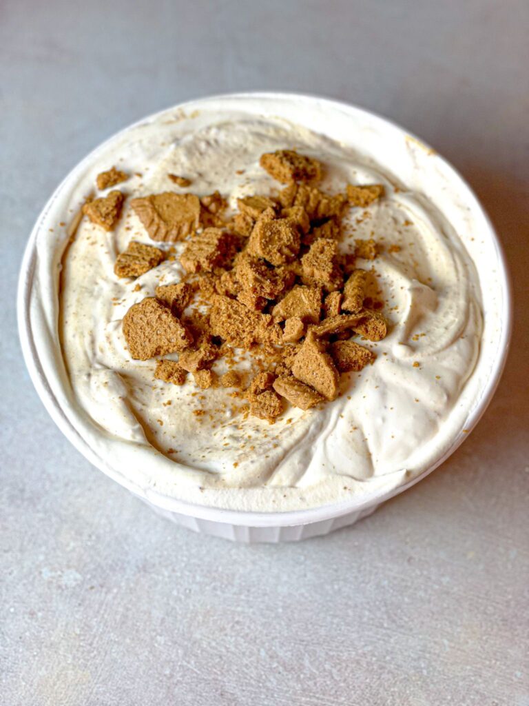 With a creamy Biscoff base, crushed Biscoff cookies, and drizzles of some creamy Biscoff cookie butter spread, this ice cream recipe is a definite win!