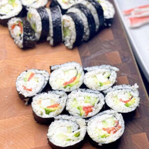 Homemade sushi rolls.
