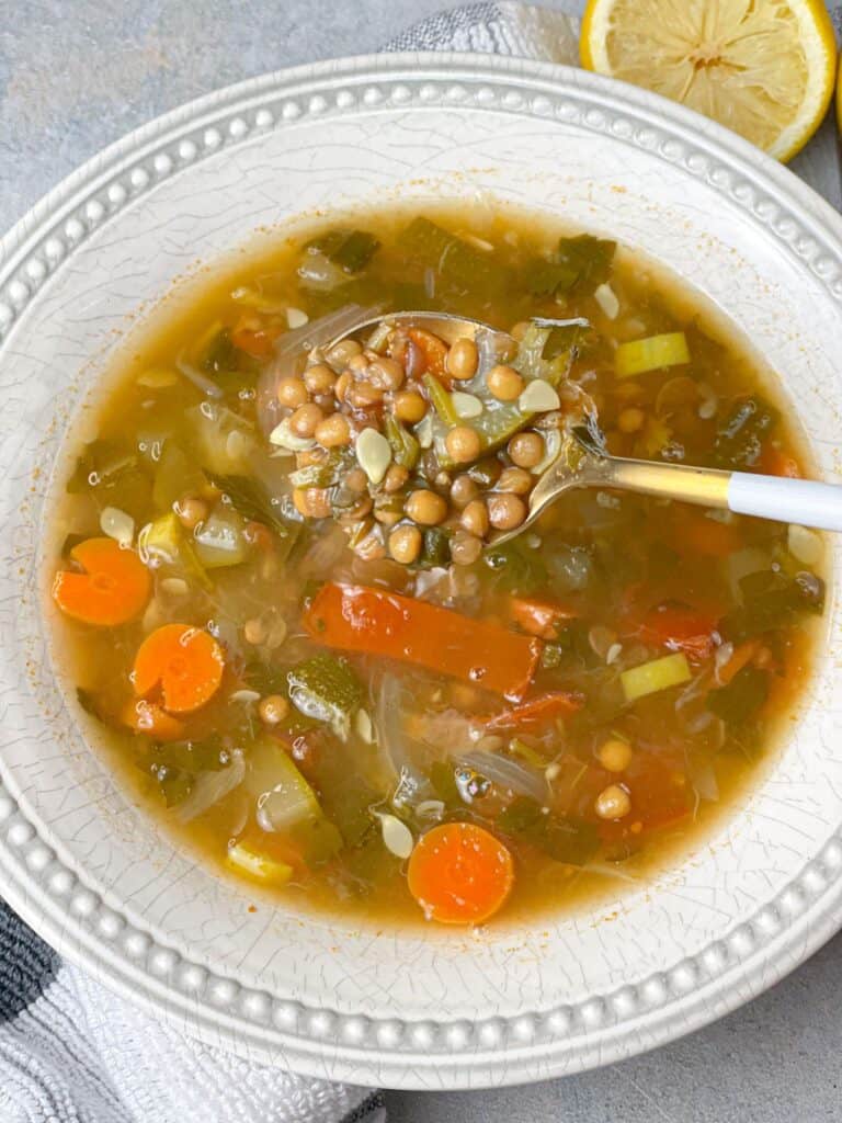 A bowl of soup has simple ingredients and great flavors. 