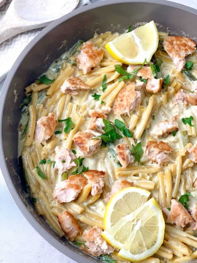 TasteGreatFoodie Creamy Salmon and Asparagus Pasta