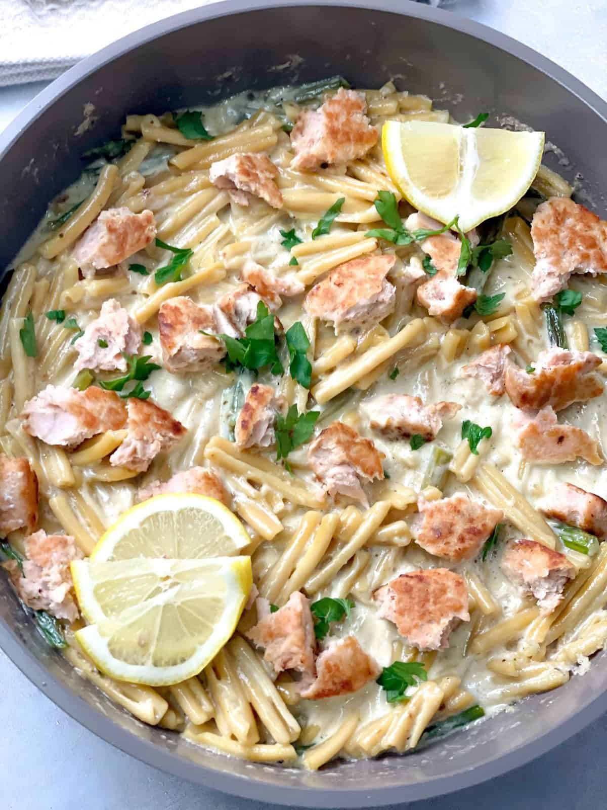 TasteGreatFoodie - Creamy Salmon and Asparagus Pasta