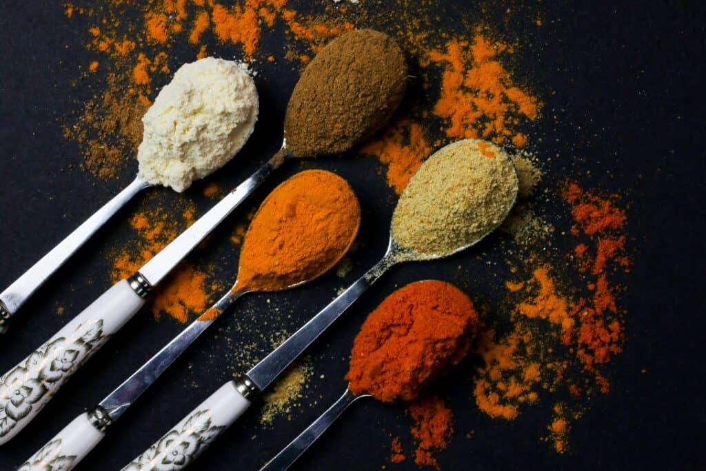 to make fajita seasoning, you will need chili powder, onion powder, garlic powder, paprika, cumin, sugar, smoked paprika, cayenne pepper, and salt.