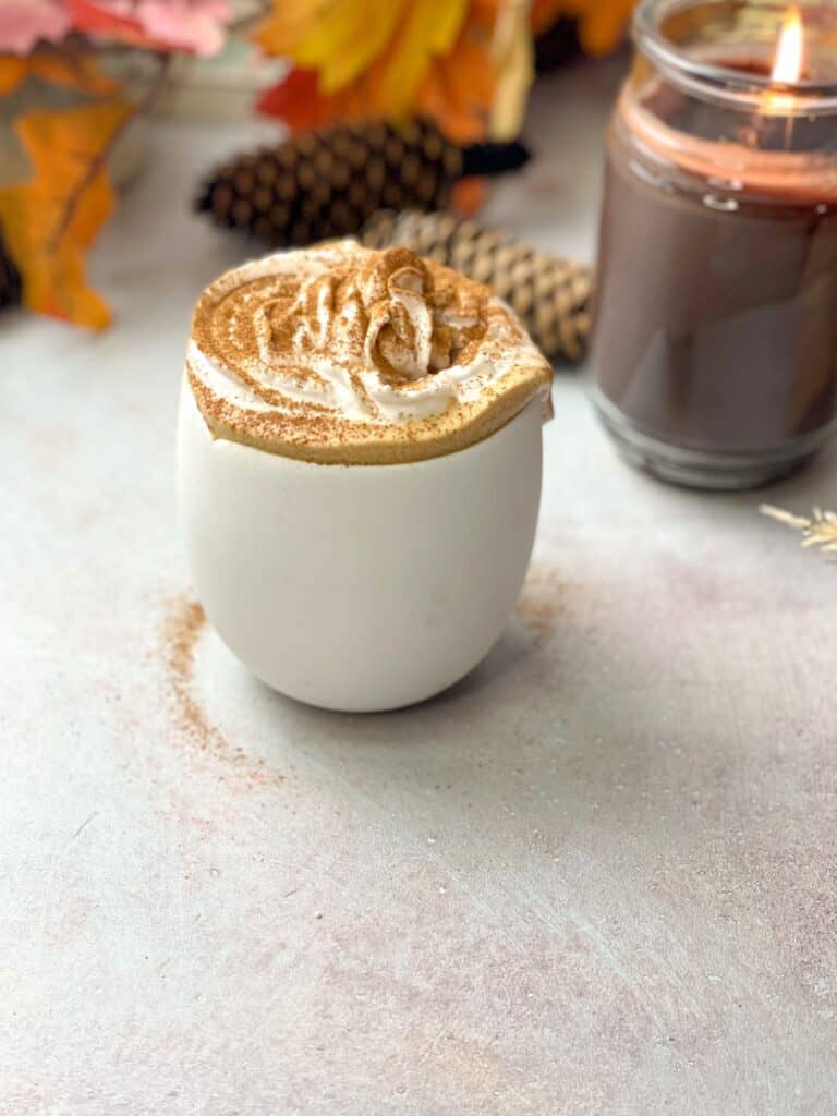With a harmony of simple plant-based ingredients like oat milk, sugar, your favorite fall spices and a backdrop coffee flavor, this dairy-free Pumpkin Spice Latte presents a creamy indulgent texture that is ready to grab center stage this fall!
