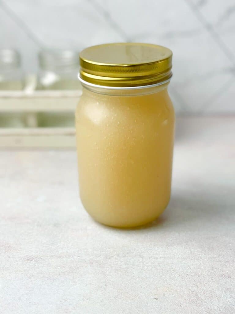 Sea moss gel stored in a jar