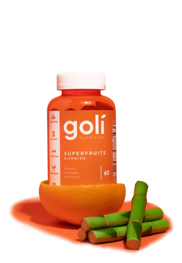 These Goli clean, plant-based gummies are made with Bamboo shoot extract (silica) that produces collagen, Vitamins A, C, and E, Zinc, and of course pectin!