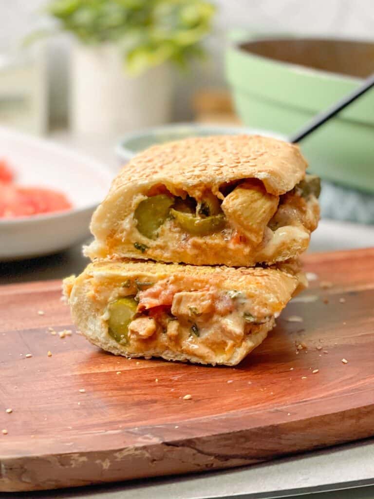 Best Chicken Sub Sandwich with garlic aioli sauce and crunchy veggies