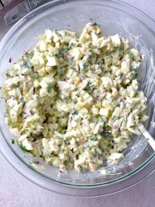 Delicious egg salad with mustard dressing