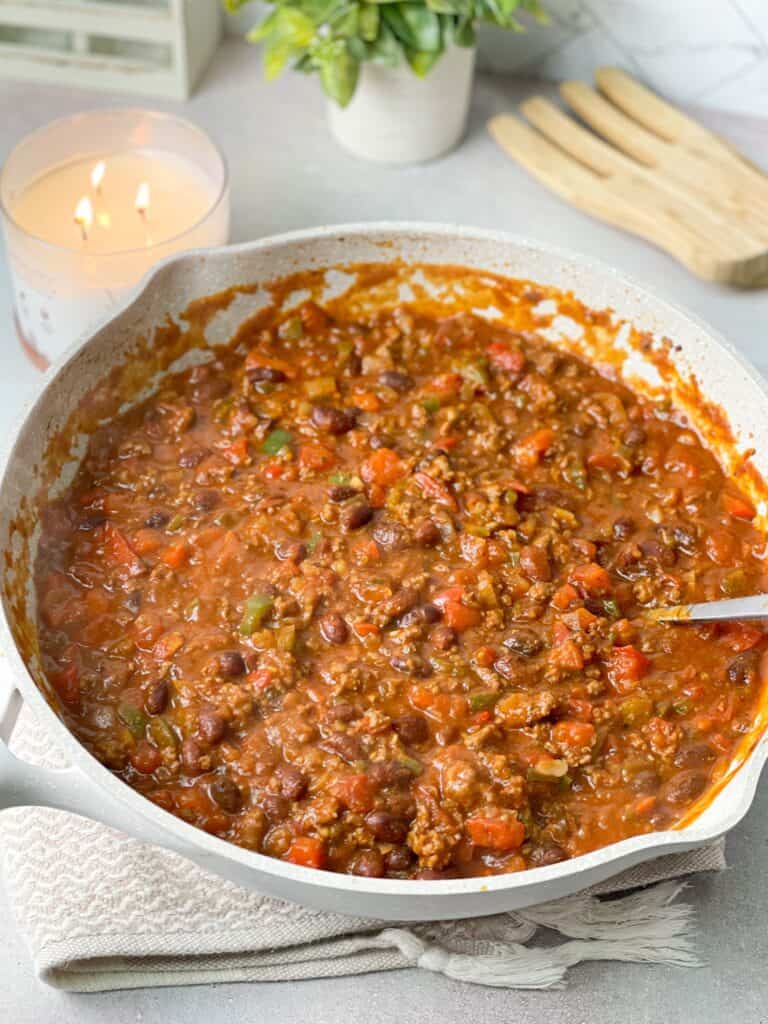 Big bowl of hot thick chili