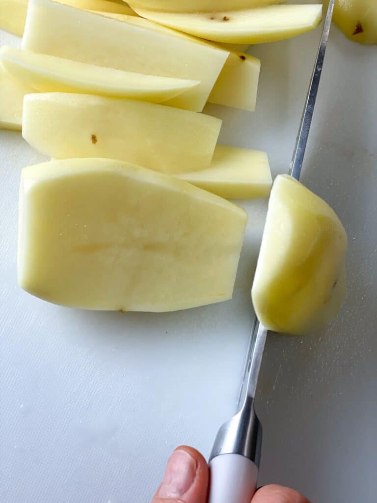 Idaho potato cut into slices