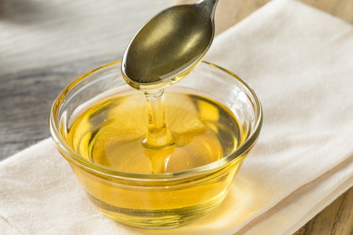 A bowl of sweet light agave syrup