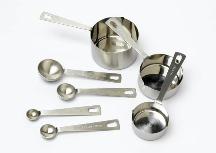 measuring spoons and cups for cooking