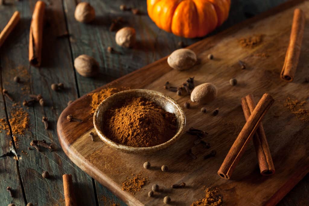 Organic Raw Pumpkin Spice with Cinnamon Allspice Nutmeg and Ginger