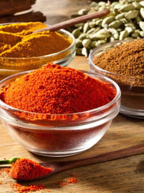 three bowl of spices to make homemade Taco seasoning spices mix