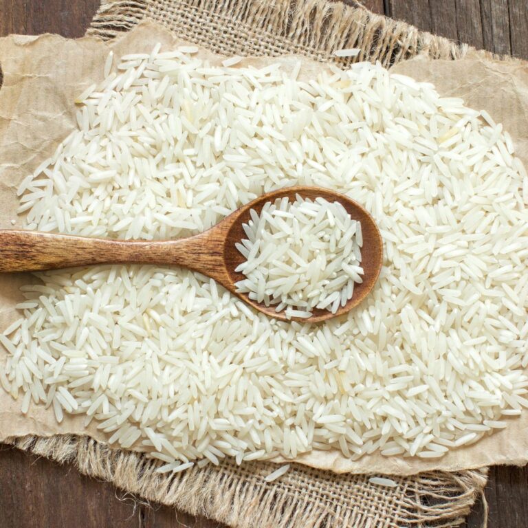 White basmati rice.