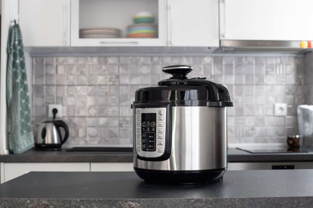 instant pot cooker in a kitchen to make all your instant pot recipes and dishes