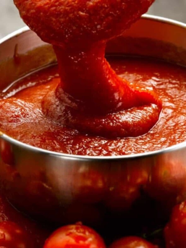 A bowl of homemade tomato sauce