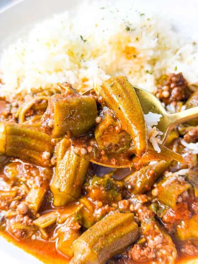 TasteGreatFoodie - Lebanese Okra Stew (Bamya) - Stews