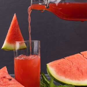 Watermelon rind juice in a cup.