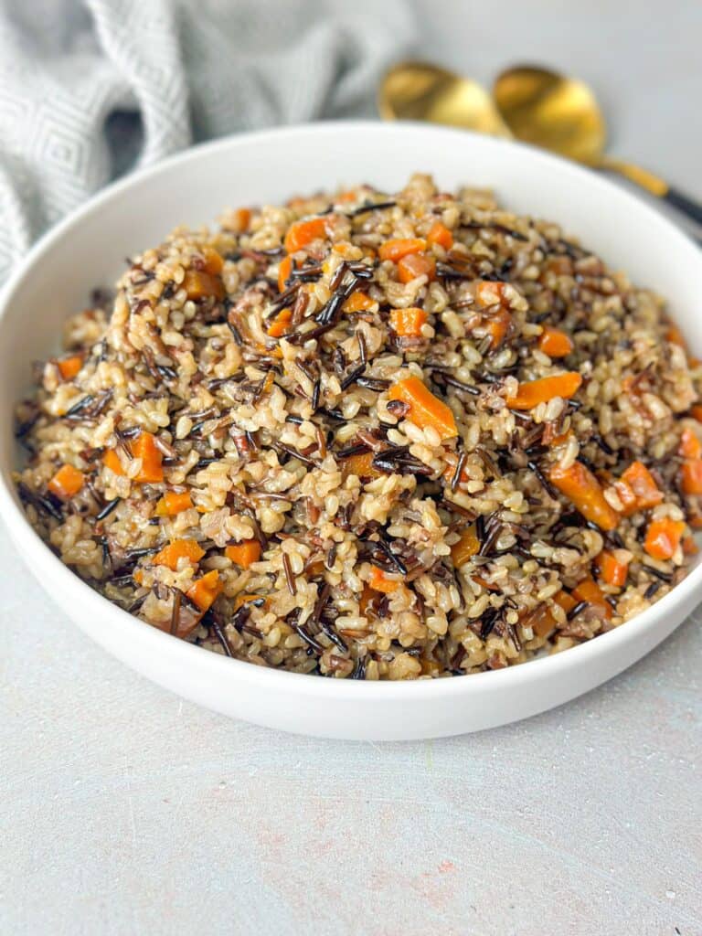 wild rice with vegetables in a bowl