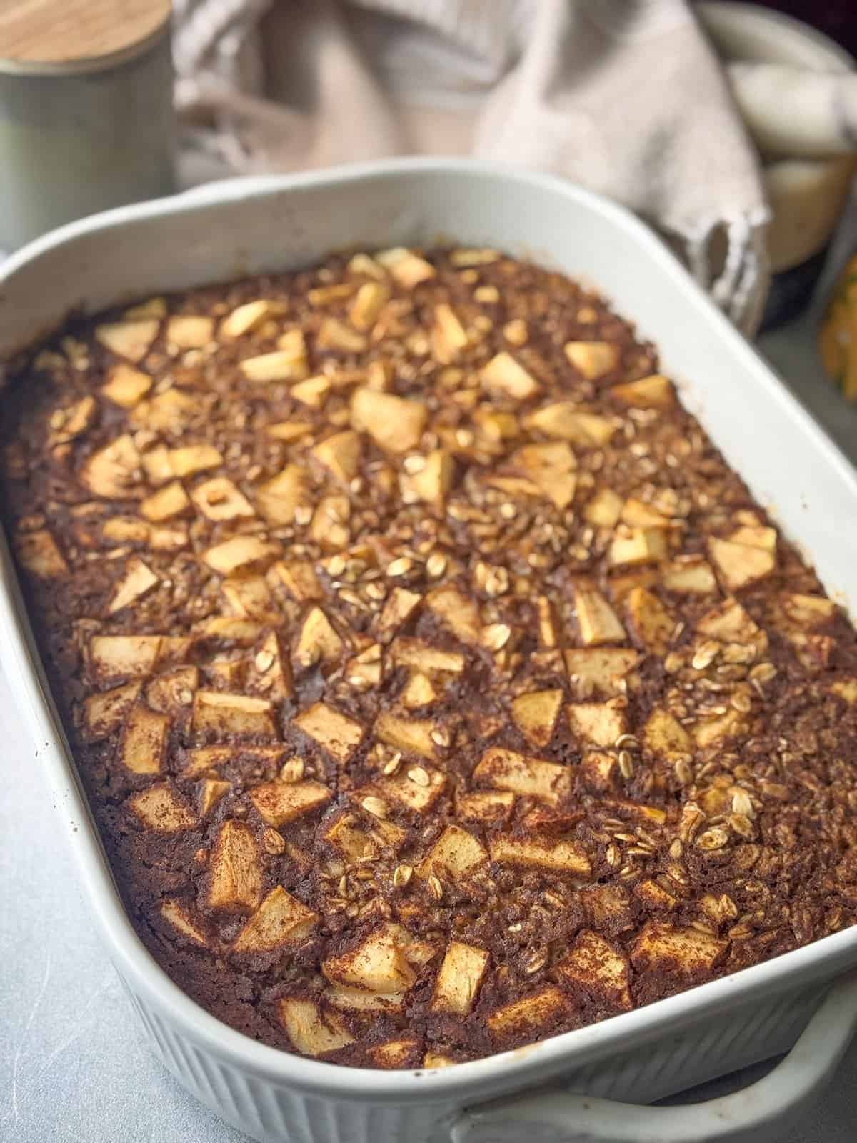 How to Make Apple Cinnamon Baked Oatmeal cinnamon apple baked oatmeal after baking