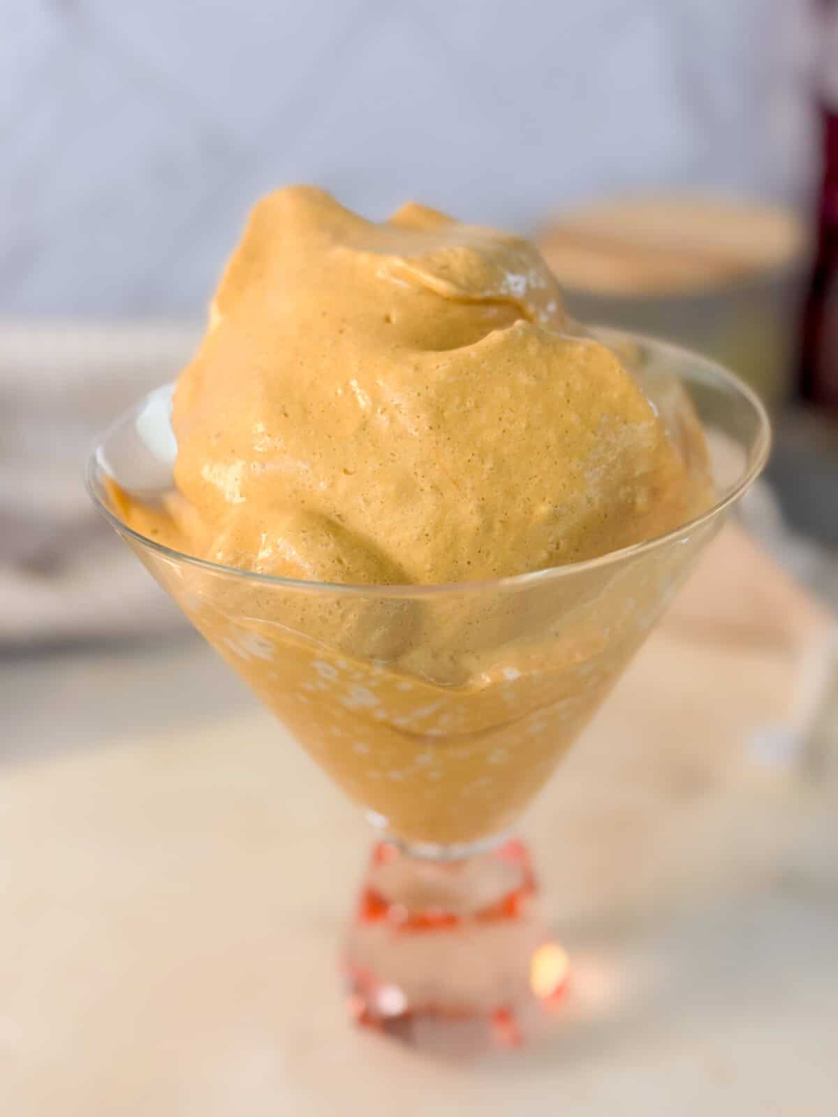 Whipped Coffee Mousse creamy frothy whipped coffee mousse served in a glass cup