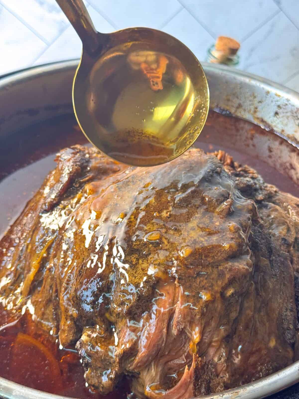 Beef Roast with Gravy Aromatic roast beef seasoned with spices in the Instant Pot sinking in juices