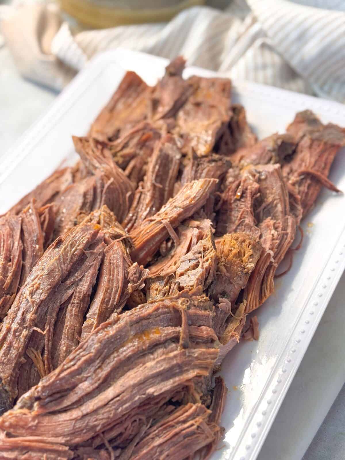 Beef Roast Instant Pot Close-up of tender roast beef slices