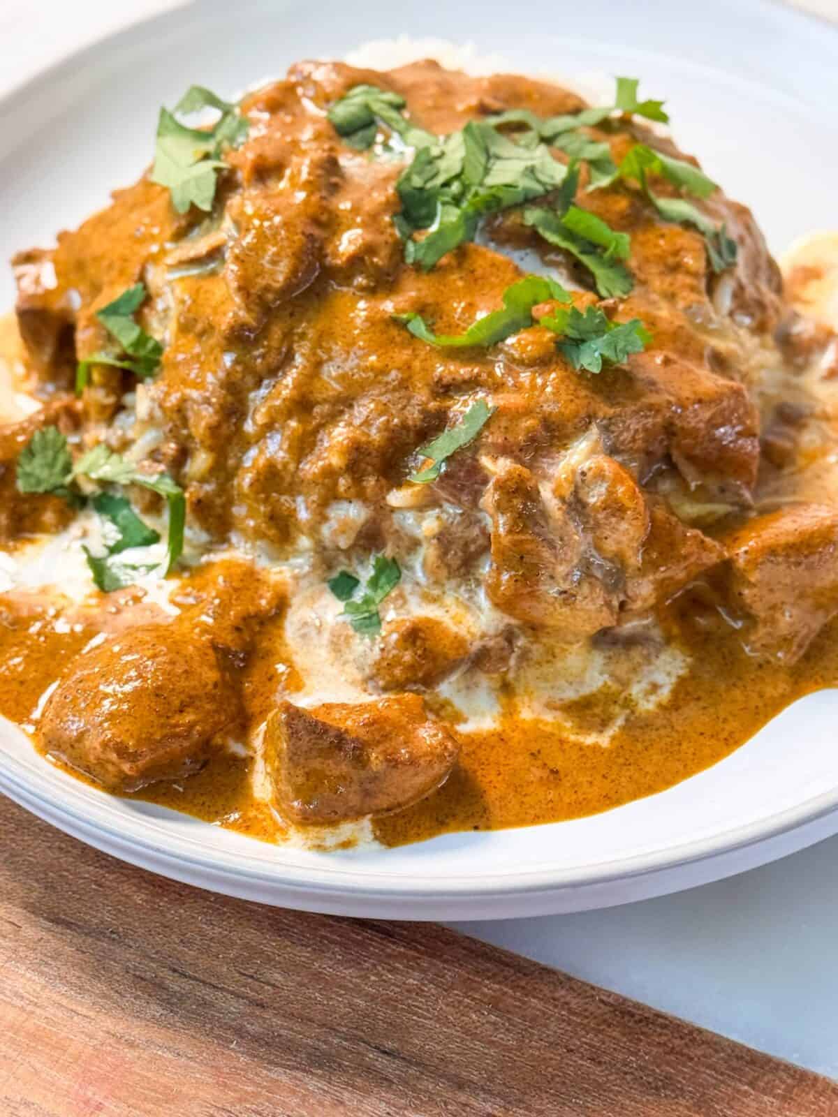 Butter Chicken with Rice Easy weeknight butter chicken with creamy tomato sauce ready to serve