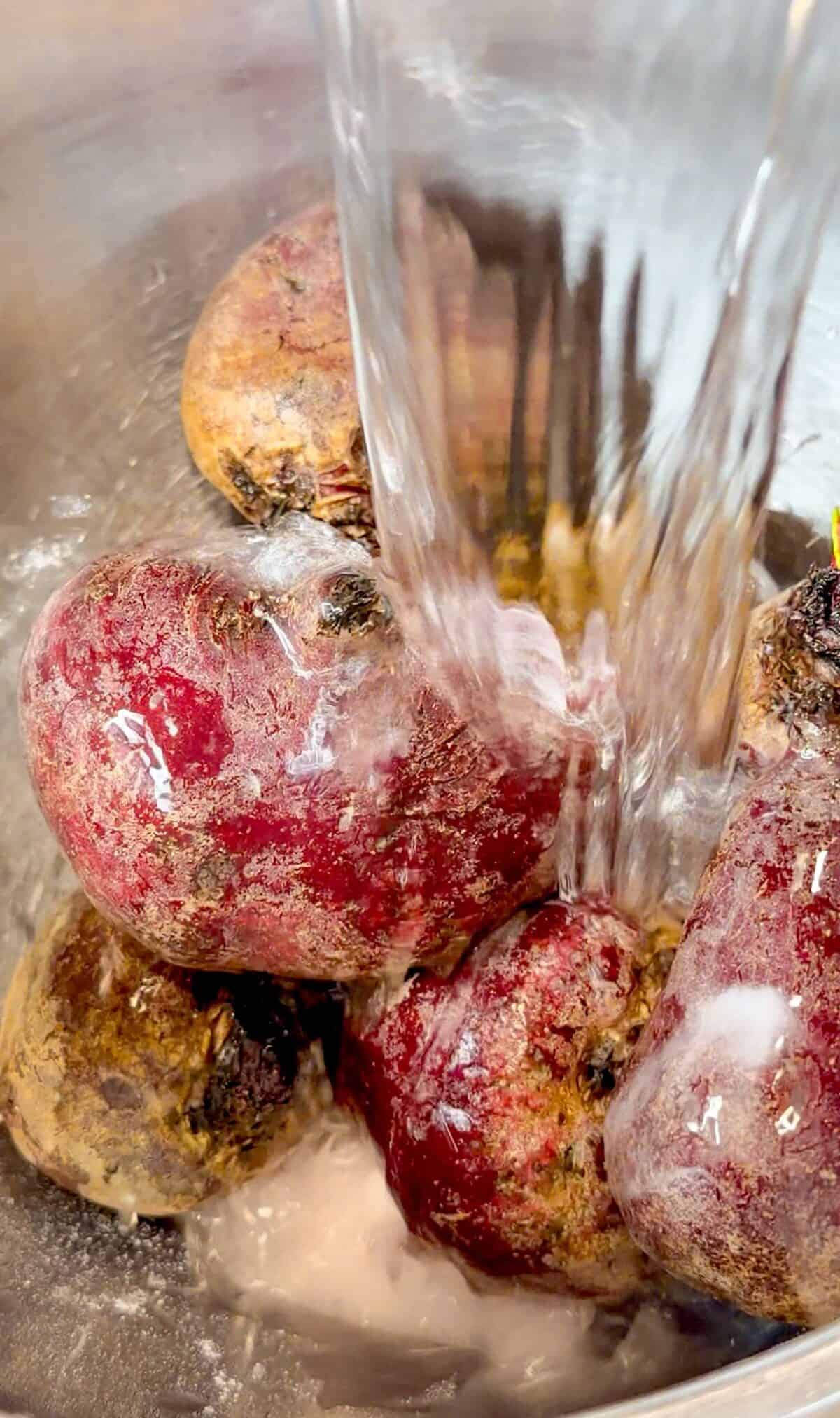 How to Roast Beets in Oven rinse raw beets to remove any baking soda