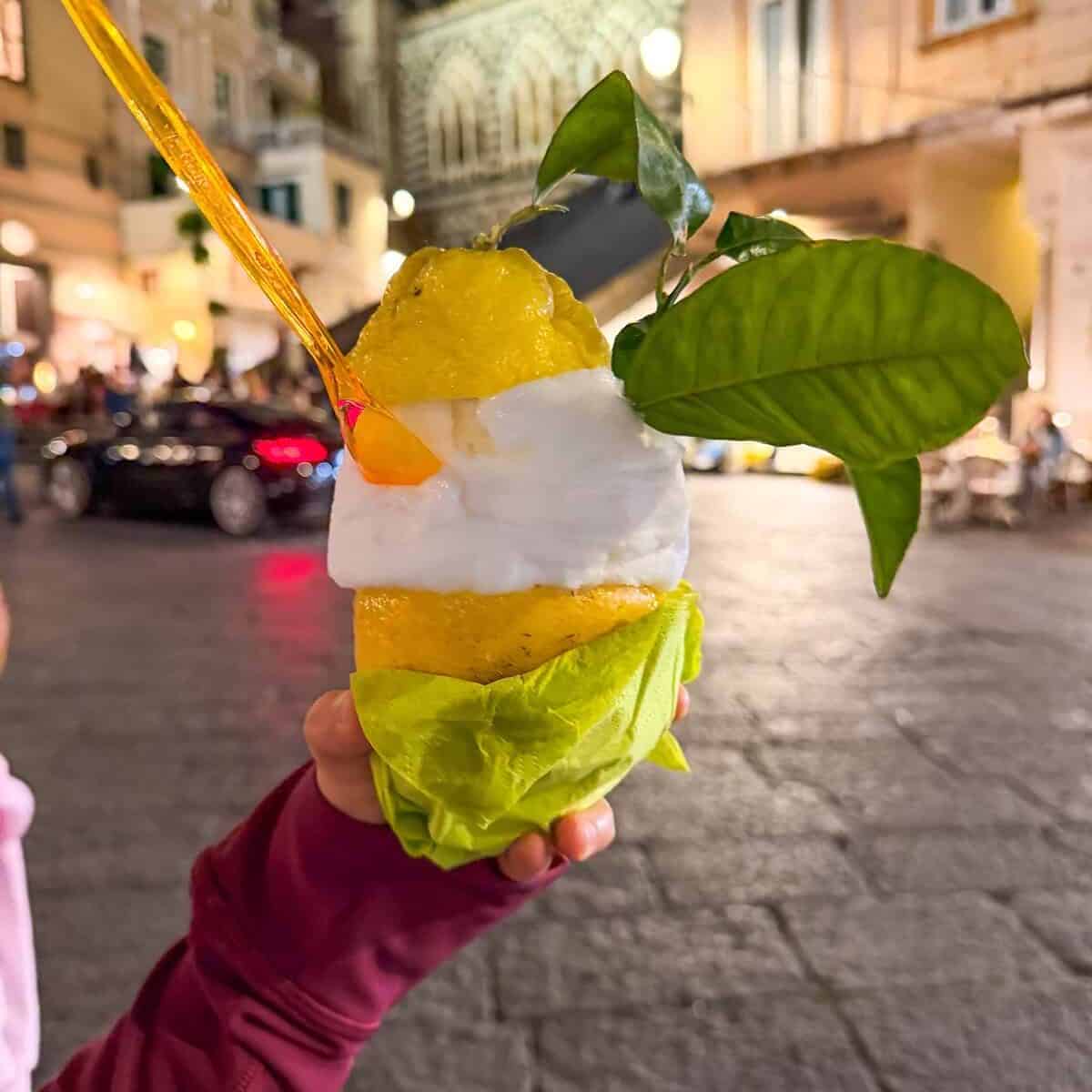 Lemon sorbet Italy