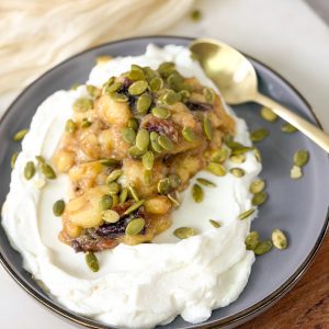 Caramelized Banana Date Greek Yogurt Bowl