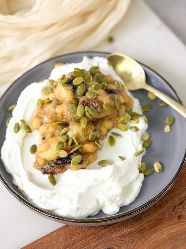 Caramelized Banana Date Greek Yogurt Bowl