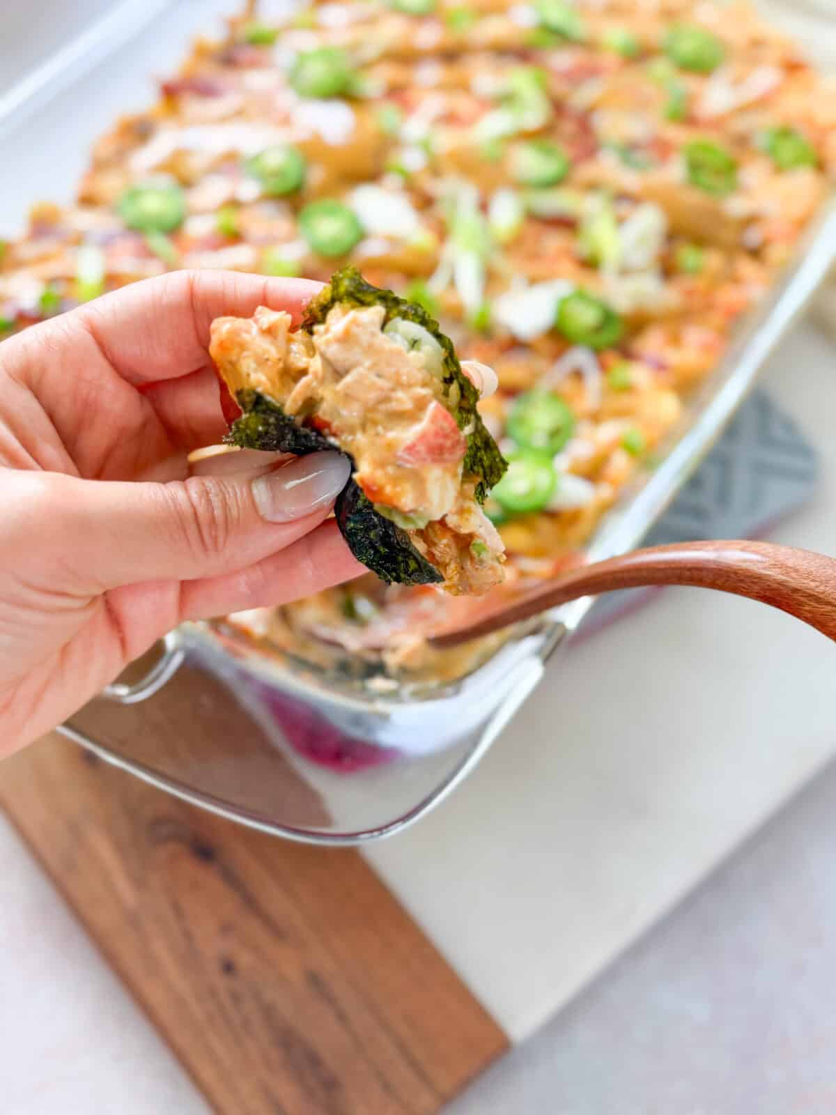 spicy salmon sushi bake