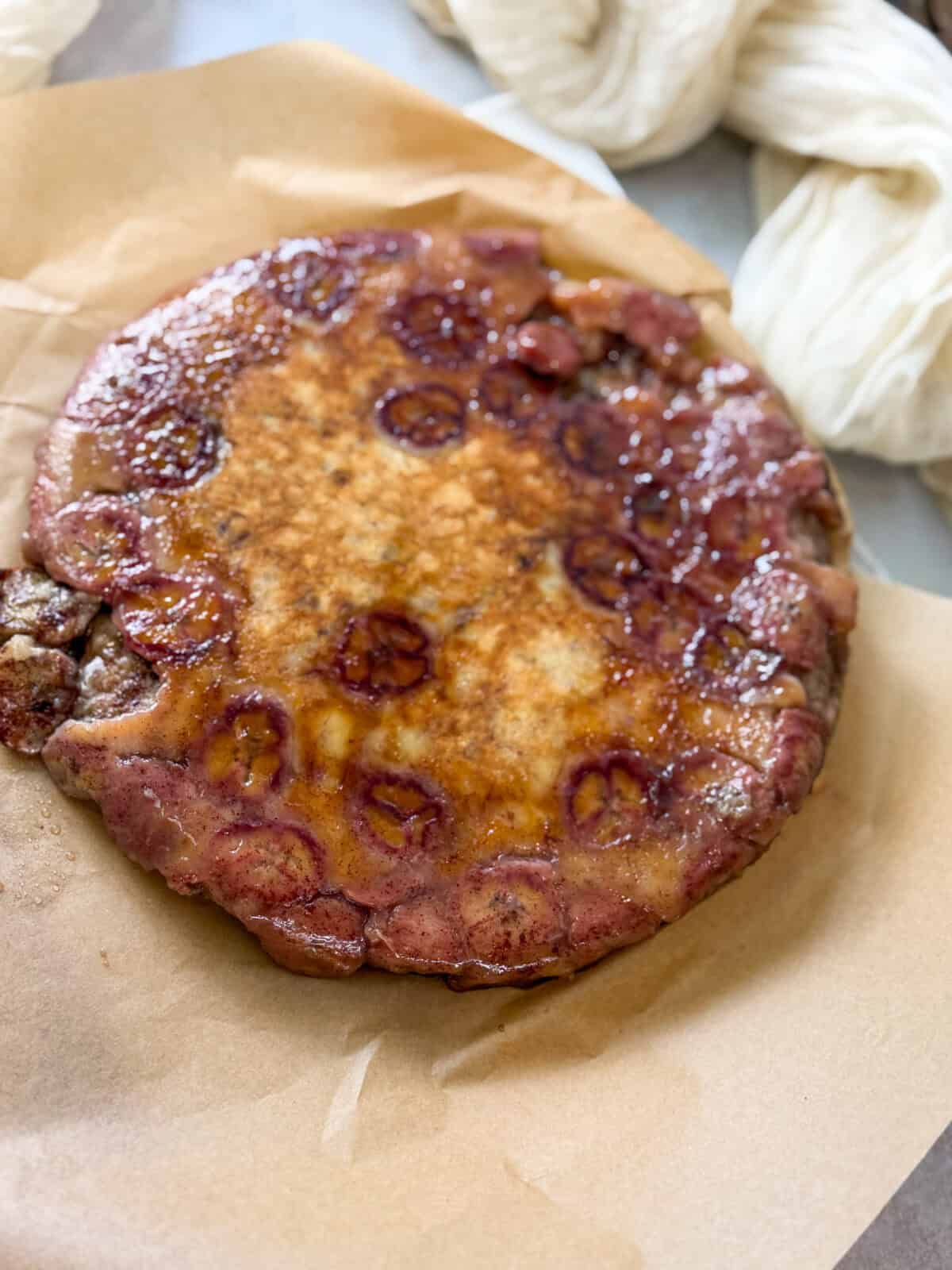 upside down banana cake